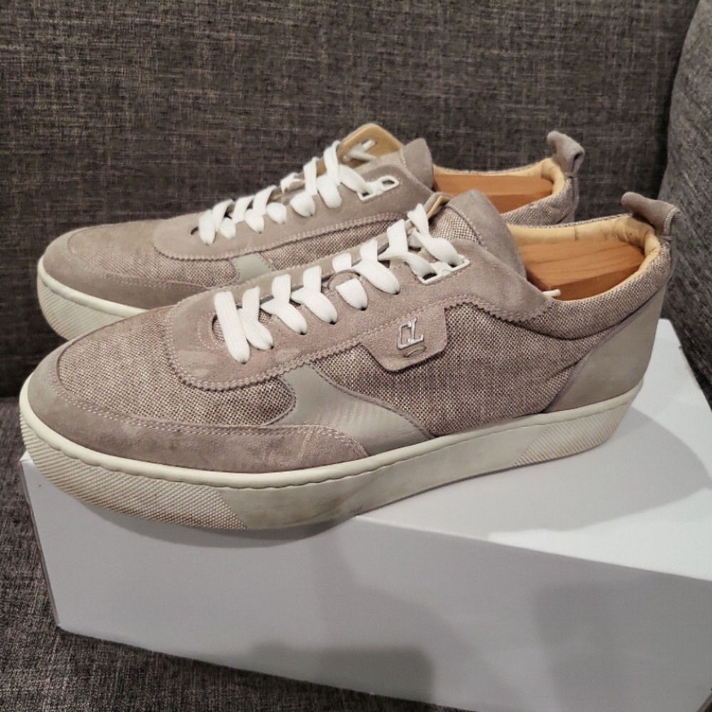Christian Louboutin Gray Sneakers with Suede Finish